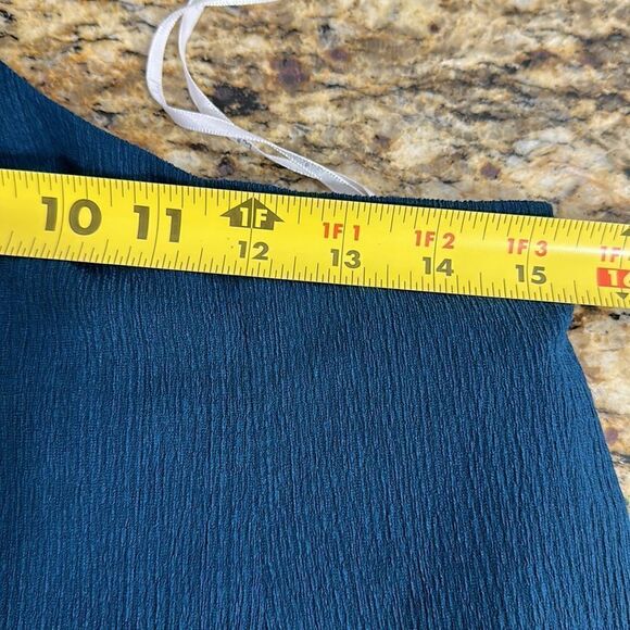 Lulus Blissful Season Teal Tie-Back Cutout Wide-Leg Jumpsuit Size L - Picture 8 of 13